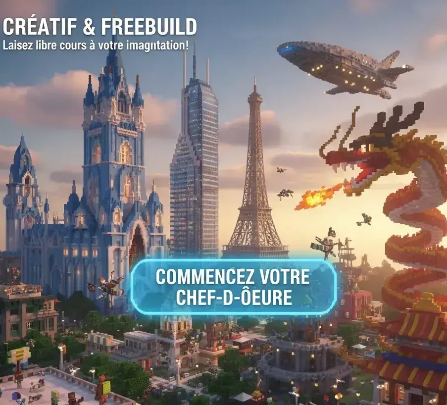 Serveur Minecraft Créatif et Freebuild pour construction libre