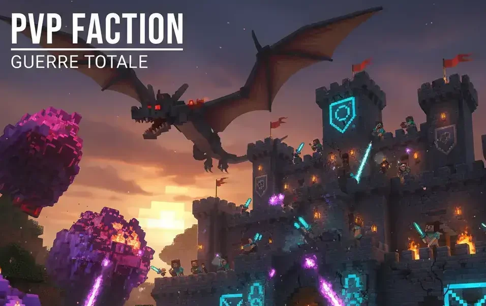Serveur Minecraft PVP Faction avec systèmes de combat et pillage