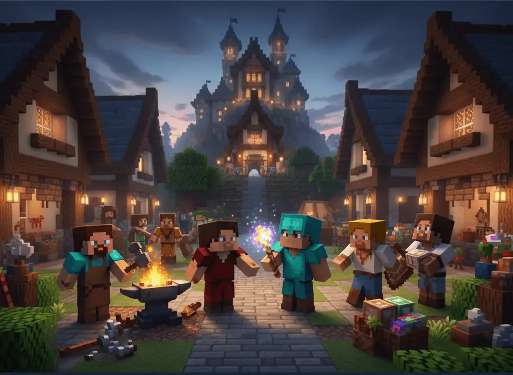 L'expérience RolePlay sur Minecraft Joueurs en interaction sur un serveur Minecraft RolePlay immersif